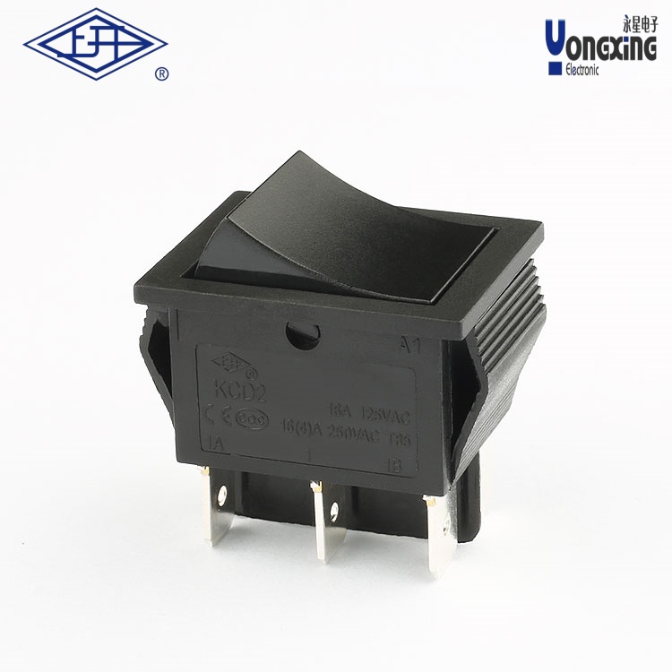 KCD2全黑CQC外壳船型开关